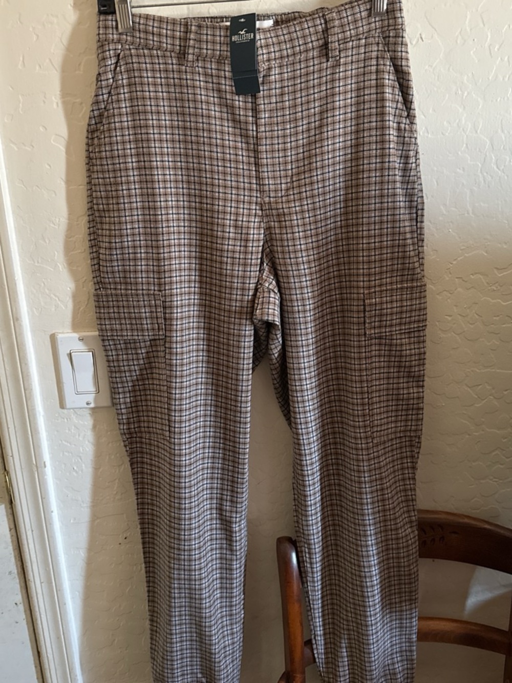 Hollister Brown and Black Plaid Trousers